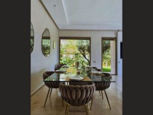 Façade moderne d’une villa à louer à Marrakech Résidence Safir